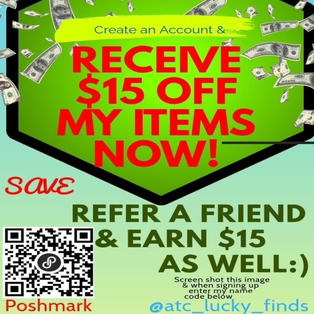 New user? My referral coupon code for 15.00 OFF IS 👉🏻👉🏻  @atc_lucky_finds